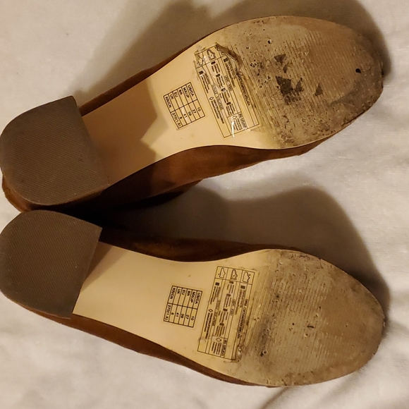 Forever21 Stretch Ankle Suede Boots Knit Block Heeled Slip-on Sock Booties 10 - Picture 5 of 8